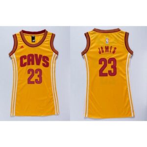6864458a633d6_1 Cavaliers #23 LeBron James Gold Women's Dress Stitched NBA Jersey