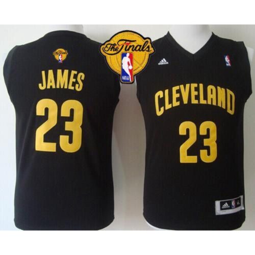 686445dece478_1 Revolution 30 Cavaliers #23 LeBron James Black The Finals Patch Stitched Youth NBA Jersey
