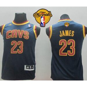 686445e17c925_1 Revolution 30 Cavaliers #23 LeBron James Dark Blue The Finals Patch Stitched Youth NBA Jersey