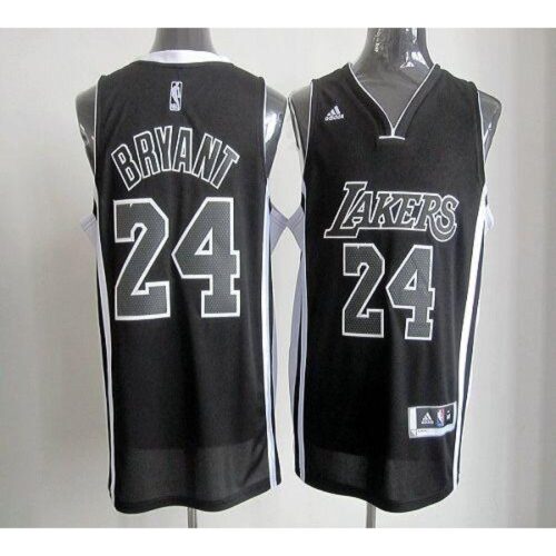 6864460c819d2_1 Lakers #24 Kobe Bryant Black/White Stitched NBA Jersey