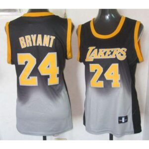 6864461004896_1 Lakers #24 Kobe Bryant Black/Grey Women's Fadeaway Fashion Stitched NBA Jersey