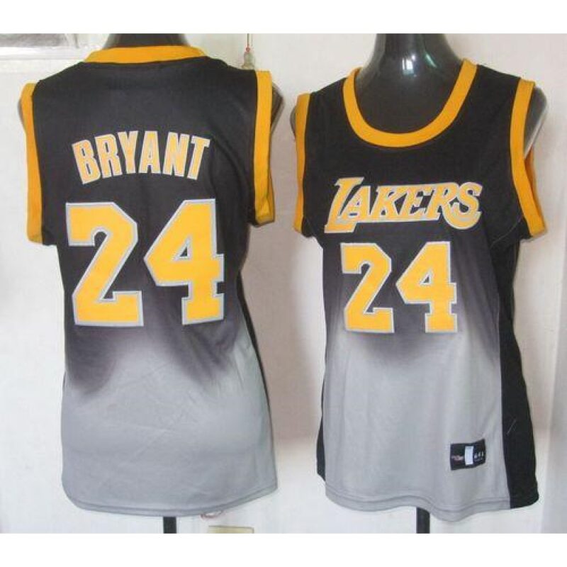 6864461004896_1 Lakers #24 Kobe Bryant Black/Grey Women's Fadeaway Fashion Stitched NBA Jersey