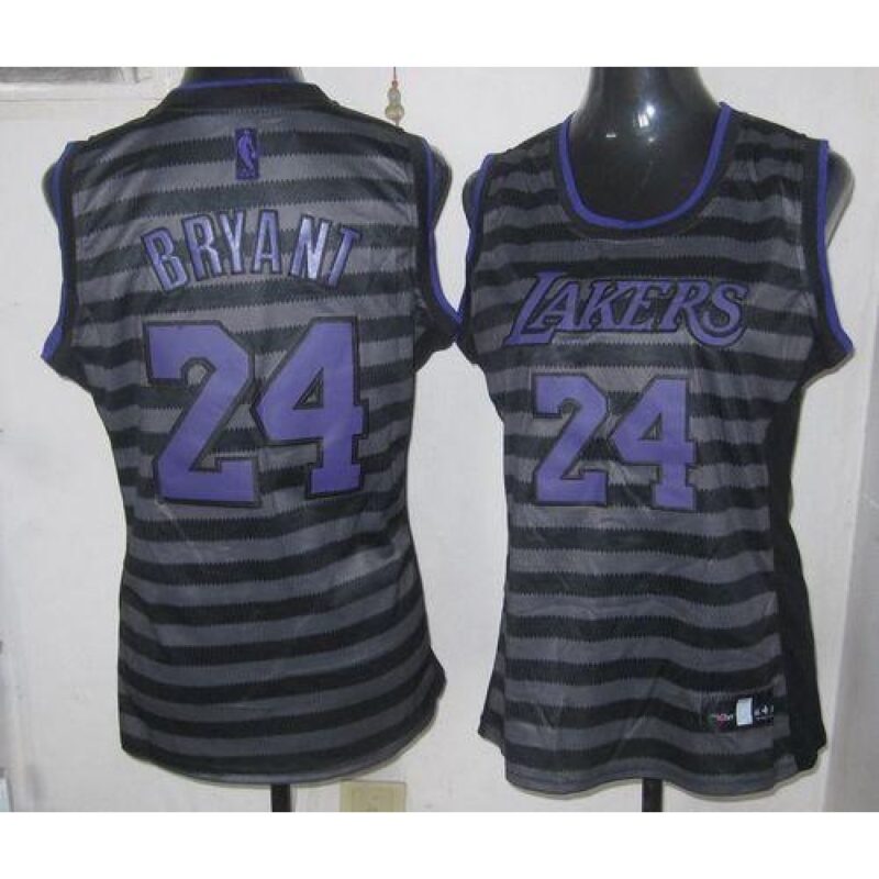 68644612b9cde_1 Lakers #24 Kobe Bryant Black/Grey Women's Groove Stitched NBA Jersey