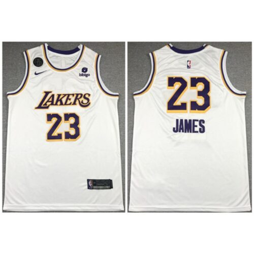 6864473c4a04a_1 Men's Los Angeles Lakers #23 LeBron James "bibigo" White With KB Patch Stitched Jersey