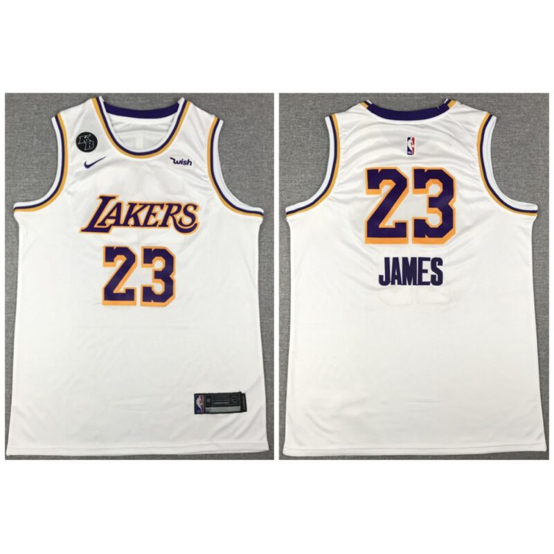 686447400937c_1 Men's Los Angeles Lakers #23 LeBron James White With KB Patch Stitched Jersey