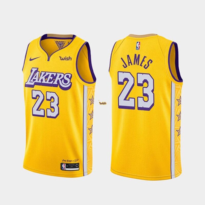 686447438b4d9_1 Men's Los Angeles Lakers #23 LeBron James Yellow Stitched NBA Jersey