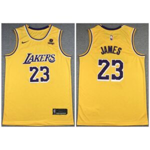 68644755c7acf_1 Men's Los Angeles Lakers #23 LeBron James "bibigo" Yellow Stitched Basketball Jersey