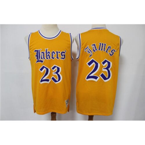 6864475faf9c2_1 Men's Los Angeles Lakers #23 LeBron James Old English Faded Stitched Jersey