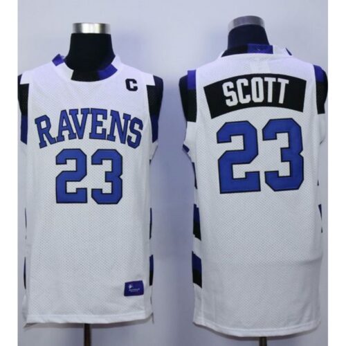686447a3b04a2_1 One Tree Hill Ravens #23 Nathan Scott White Stitched Basketball Jersey