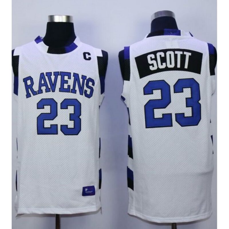 686447a3b04a2_1 One Tree Hill Ravens #23 Nathan Scott White Stitched Basketball Jersey