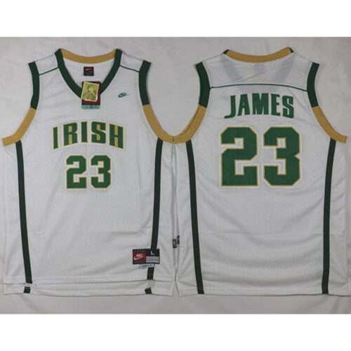 686447ab49325_1 Heat #23 LeBron James White Irish High School Stitched NBA Jersey