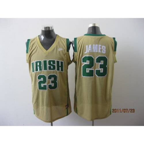 686447aeb7956_1 Heat #23 LeBron James Earth Yellow Irish High School Stitched NBA Jersey
