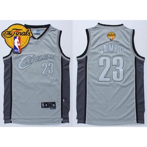 68644818a240d_1 Cavaliers #23 LeBron James Grey Anniversary Style The Finals Patch Stitched NBA Jersey
