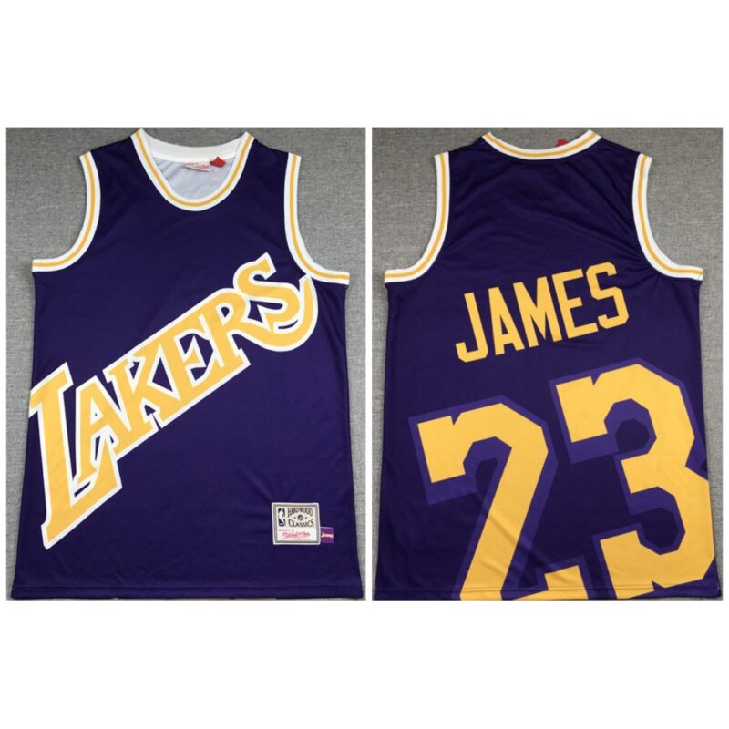 6864487aaf415_1 Men's Los Angeles Lakers #23 LeBron James Purple Big Face Stitched Jersey
