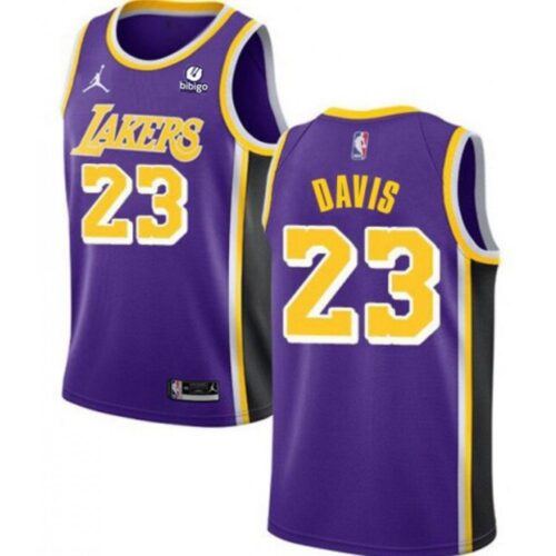 6864489348fd8_1 Men's Los Angeles Lakers #23 Anthony Davis "bibigo" Purple Stitched Basketball Jersey