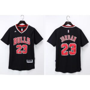 6864496a62fc1_1 Bulls #23 Michael Jordan Black Short Sleeve Stitched NBA Jersey