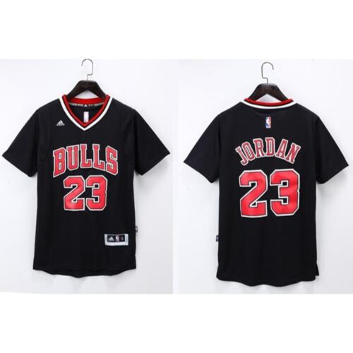6864496a62fc1_1 Bulls #23 Michael Jordan Black Short Sleeve Stitched NBA Jersey