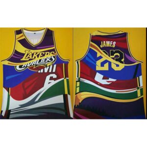 686449e04a496_1 Men's Los Angeles Lakers #23 LeBron James Memorial Printing NBA Jersey