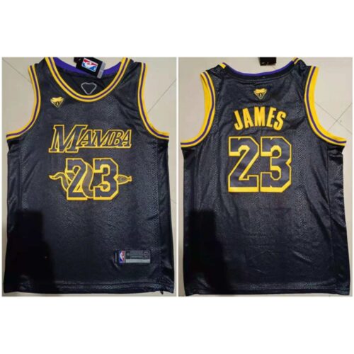 686449f124161_1 Men's Los Angeles Lakers #23 LeBron James Black 'Mamba' Stitched Jersey