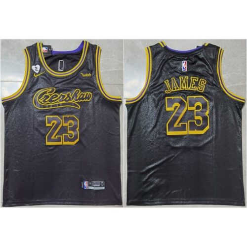 686449f48109f_1 Men's Los Angeles Lakers #23 LeBron James Black Jersey With GiGi Patch Stitched Jersey