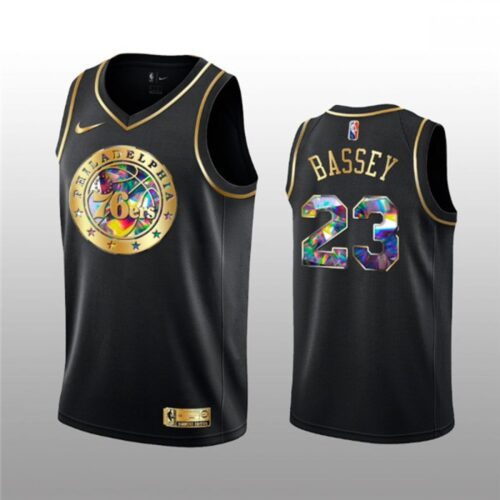 68644a1177696_1 Men's Philadelphia 76ers #23 Charles Bassey 2021/22 Black Golden Edition 75th Anniversary Diamond Logo Stitched Basketball Jersey