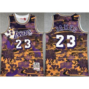 68644a736afff_1 Men's Los Angeles Lakers #23 LeBron James Purple/Yellow Throwback basketball Jersey
