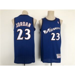 68644a7e01106_1 Men's Washington Wizards #23 Michael Jordan Blue Throwback Stitched Jersey