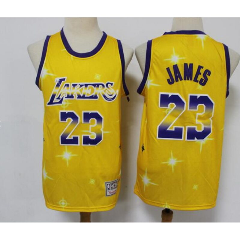 68644ad2cc8bb_1 Men's Los Angeles Lakers #23 LeBron James Swingman Gold Classic Airbrush Stitched Jersey