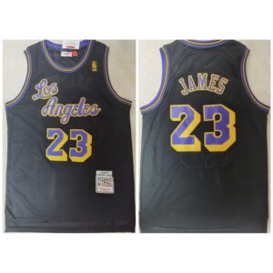 68644add11877_1 Men's Los Angeles Lakers #23 LeBron James Black 2008-2009 Throwback Stitched Jersey
