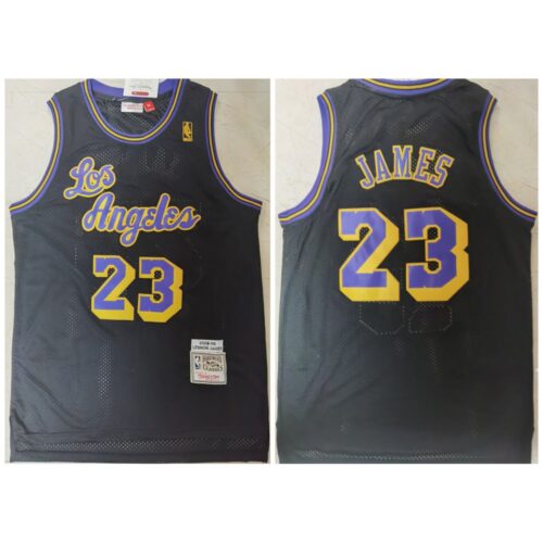 68644add11877_1 Men's Los Angeles Lakers #23 LeBron James Black 2008-2009 Throwback Stitched Jersey