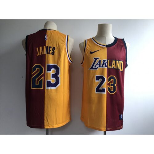 68644c1395dfc_1 Men's Los Angeles Lakers #23 Lebron James Gold/Wine Fashion Swingman Stitched NBA Jersey