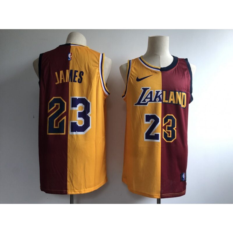 68644c1395dfc_1 Men's Los Angeles Lakers #23 Lebron James Gold/Wine Fashion Swingman Stitched NBA Jersey