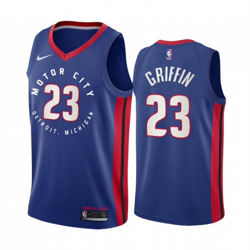 68644c7700e31_1 Men's Detroit Pistons #23 Blake Griffin 2020 Blue City Edition Stitched Jersey