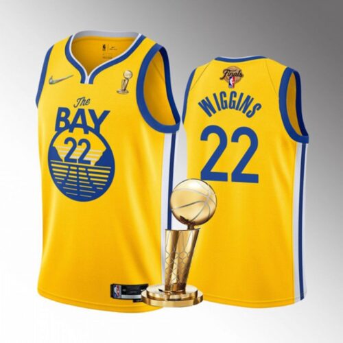 68644d34cbd56_1 Men's Golden State Warriors #22 Andrew Wiggins 2022 Yellow NBA Finals Champions Stitched Jersey