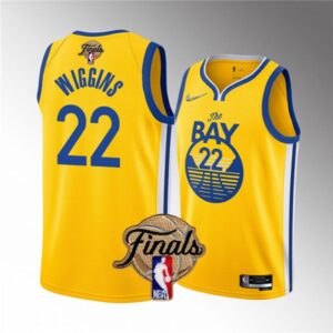68644d3c473f0_1 Youth Golden State Warriors #22 Andrew Wiggins 2022 Yellow NBA Finals Stitched Jersey