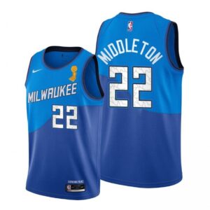 68644d82b2390_1 Men's Milwaukee Bucks #22 Khris Middleton 2021 Blue Finals Champions Stitched Basketball Jersey
