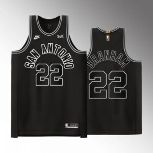 68644e5dc3dfc_1 Men's San Antonio Spurs #22 Malaki Branham Black Stitched Basketball Jersey