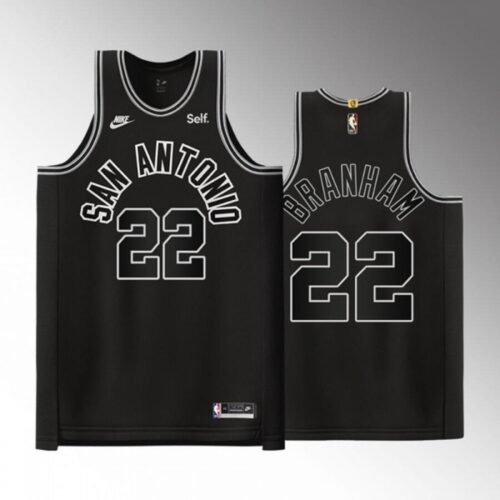 68644e5dc3dfc_1 Men's San Antonio Spurs #22 Malaki Branham Black Stitched Basketball Jersey