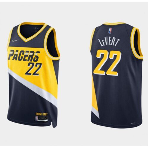 68644e9b07a01_1 Men's Indiana Pacers #22 Caris Levert 2021/22 Navy City Edition 75th Anniversary Stitched Basketball Jersey