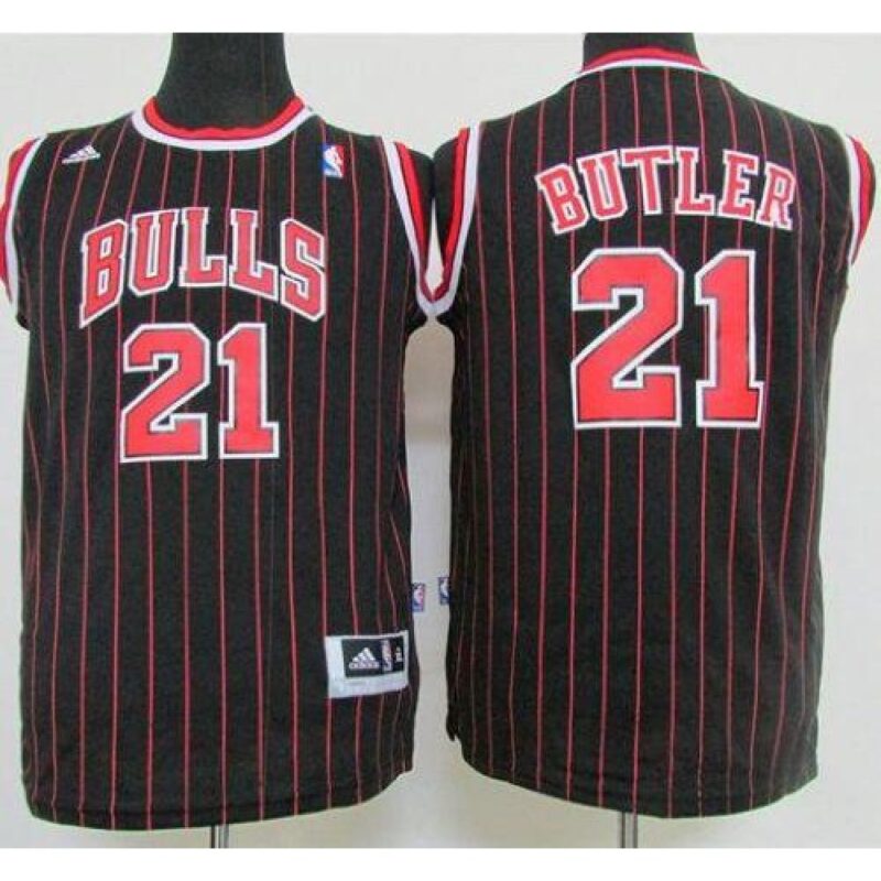 68644edb46724_1 Bulls #21 Jimmy Butler Black Strip Stitched Youth NBA Jersey