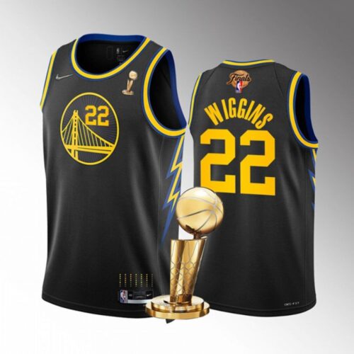 68644efde17ca_1 Men's Golden State Warriors #22 Andrew Wiggins 2022 Black NBA Finals Champions Stitched Jersey