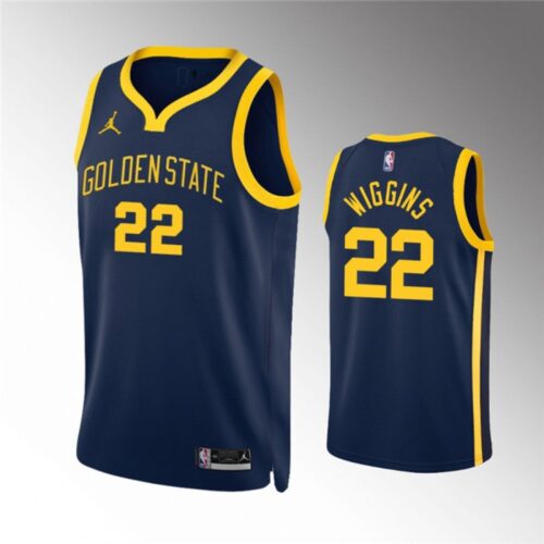68644f09306e9_1 Men's Golden State Warriors #22 Andrew Wiggins Navy Statement EditionStitched Jersey