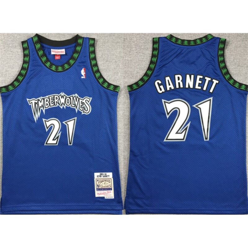 68644f4119428_1 Youth Minnesota Timberwolves #21 Kevin Garnett Blue Stitched Jersey