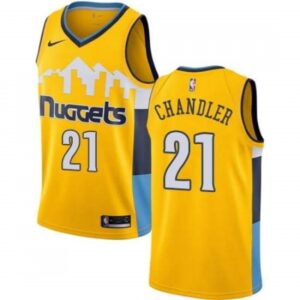 68644f4d4382c_1 Men's Denver Nuggets #21 Wilson Chandler Yellow Stitched Jersey