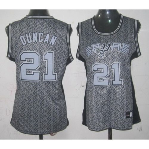 68644f737e1ed_1 Spurs #21 Tim Duncan Grey Women's Static Fashion Stitched NBA Jersey