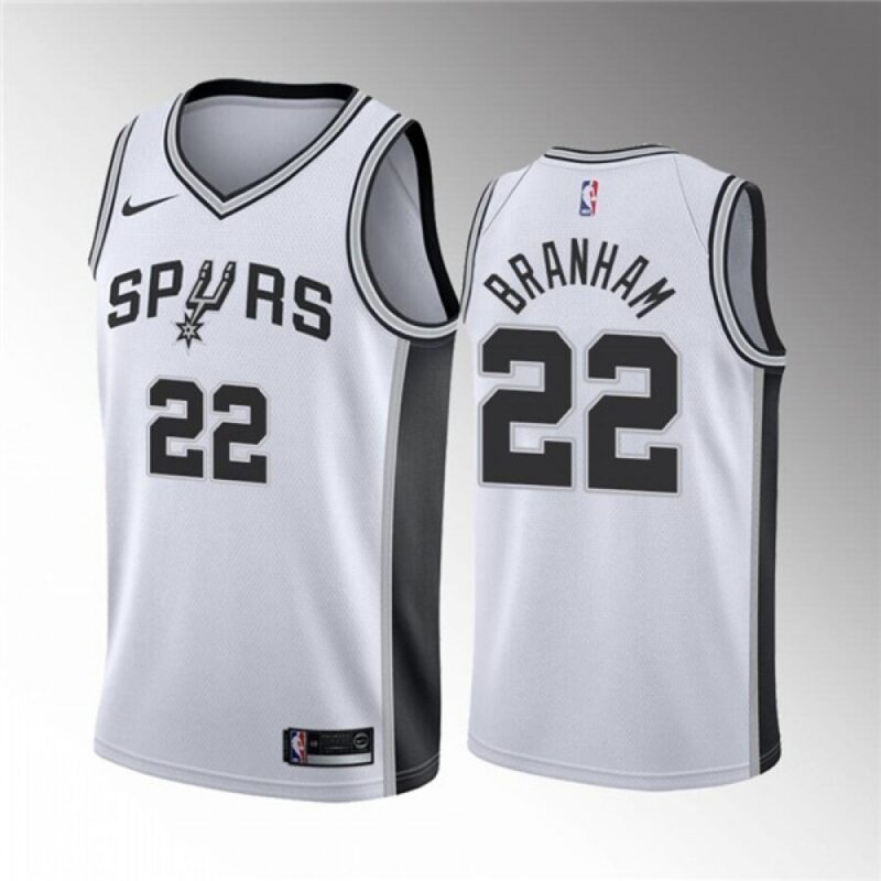 68644f8b0091b_1 Men's San Antonio Spurs #22 Malaki Branham White Association Edition Stitched Jersey