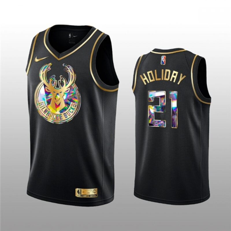 68644fc3ecbe9_1 Men's Milwaukee Bucks #21 Jrue Holiday 2021/22 Black Golden Edition 75th Anniversary Diamond Logo Stitched Basketball Jersey