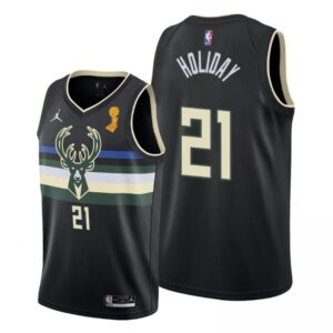 68644fc79e63f_1 Men's Milwaukee Bucks #21 Jrue Holiday 2021 Black Finals Champions Stitched Basketball Jersey