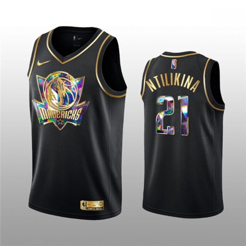 68644fee112ed_1 Men's Dallas Mavericks #21 Frank Ntilikina 2021/22 Black Golden Edition 75th Anniversary Diamond Logo Stitched Basketball Jersey