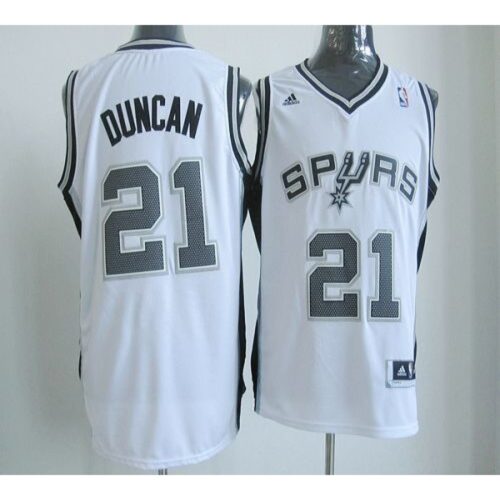 6864508680fbf_1 New Revolution 30 Spurs #21 Tim Duncan White Stitched NBA Jersey